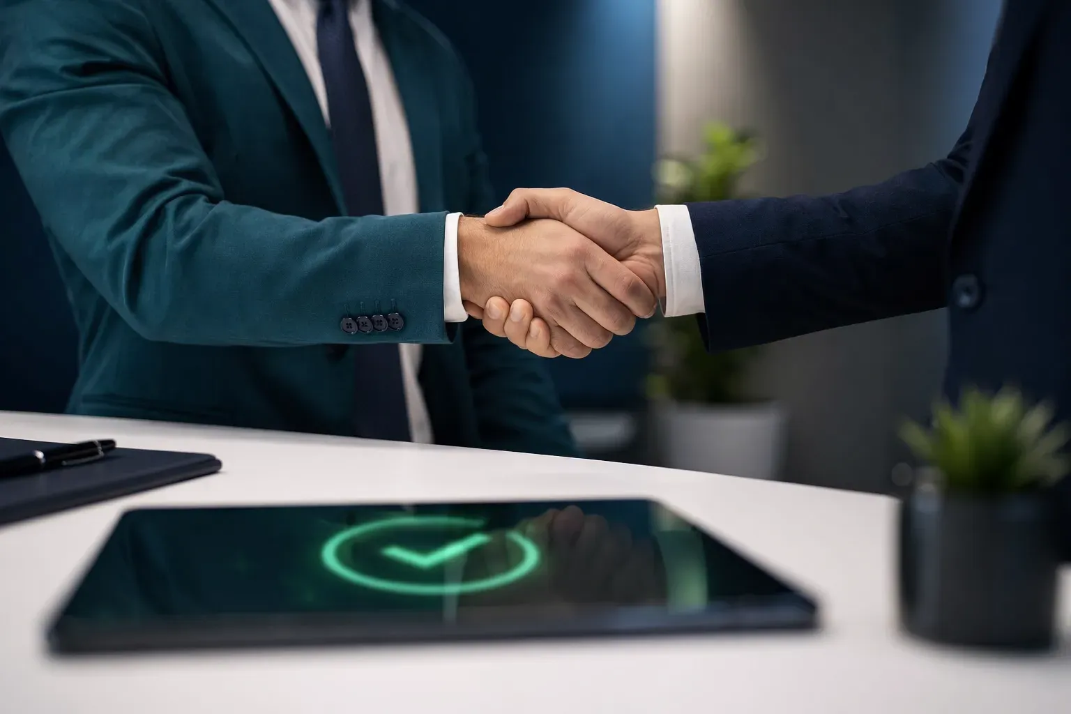 Two people closing an agreement