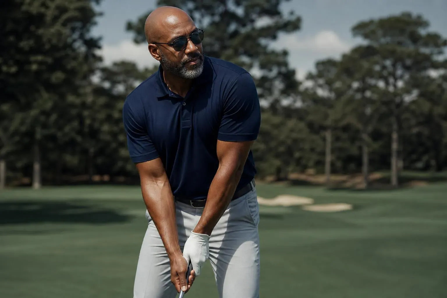 Business owner on the golf course on a weekday